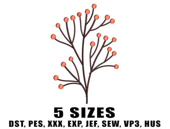 Berry Twig Embroidery Designs: A Rustic Fall Favorite