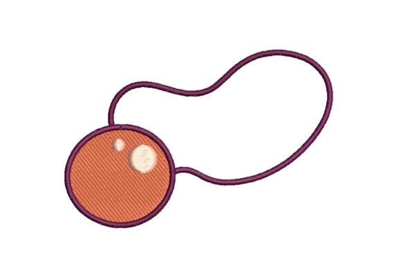 Clown Nose on Elastic Band Embroidery Design