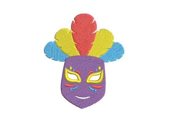 Colorful Feathered Carnival Mask Embroidery Design Review