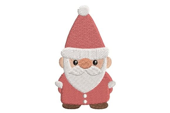 Cute Christmas Santa Gnome Embroidery Design