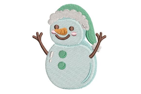 Cute Waving Snowman with Green Hat Embroidery Design Review