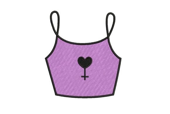 Female Symbol Heart Crop Top Embroidery Design Review