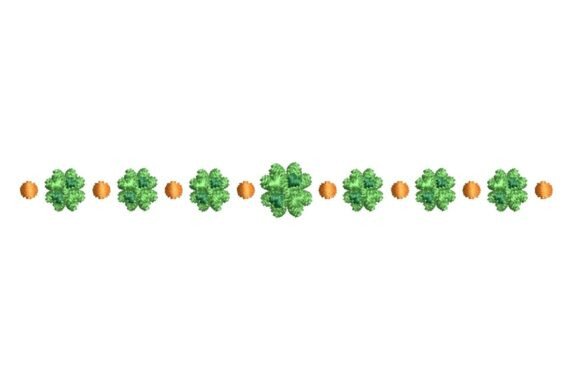 Lucky Shamrock and Coin Border Embroidery Design