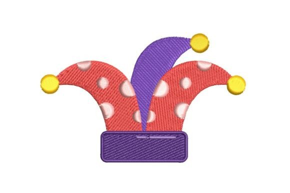 Playful Polka Dot Jester Hat Embroidery Design