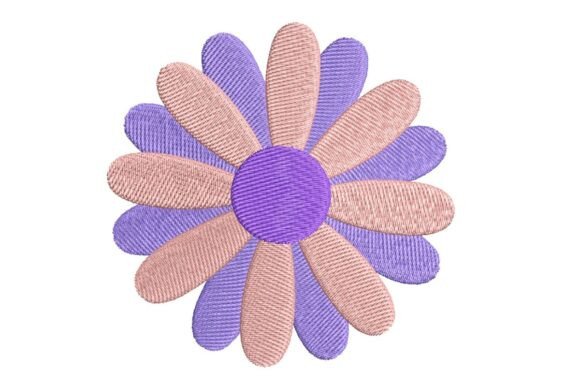 Soft Charm in Stitches: Two-Tone Pastel Daisy Flower Embroidery Design Review
