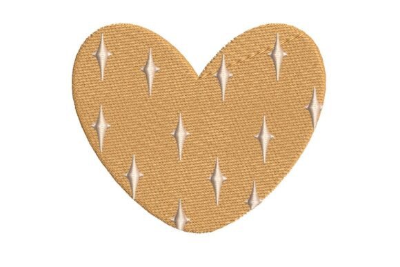 Sparkling Golden Heart Embroidery Design