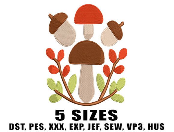 Wild Mushroom Embroidery Design – A Thoughtful Choice for Autumn-Themed Embroidery Sellers